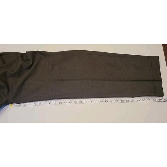 Perry Ellis America Mens 38x30 Brown Dress Pants Pleated Cuffed EUC 300 80s - Picture 4 of 8